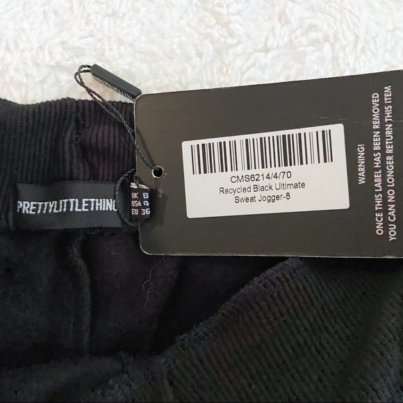 PrettyLittleThing Recycled Black Ultimate Sweat Joggers Size US 4 (UK 8) - Picture 4 of 6